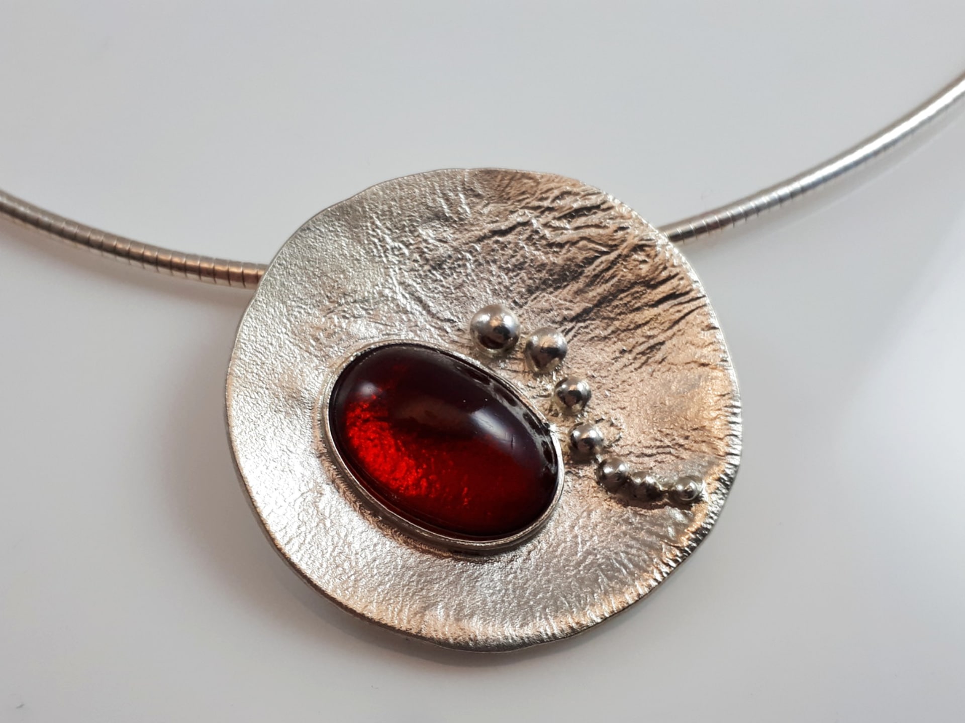 Collier 925 Silber mit Bernstein